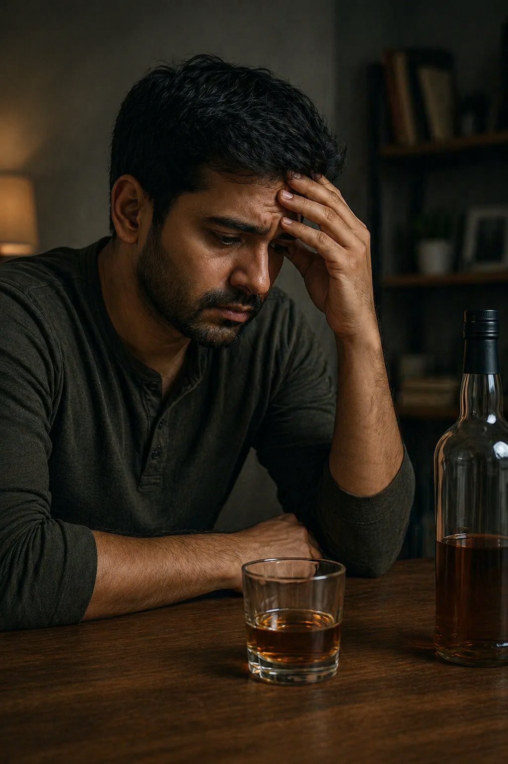 Man struggling with addiction